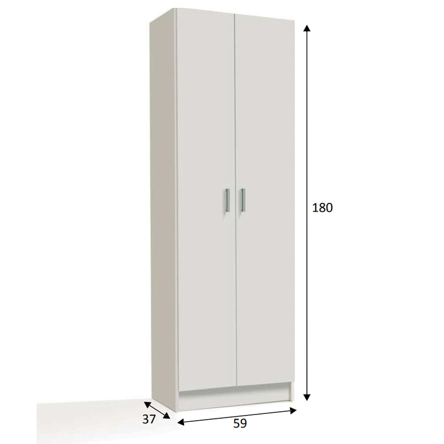 Armadio 2 ante con 3 ripiani. Materiale melaminico, colore bianco. by CeramicStore | Lo specialista del tuo bagno