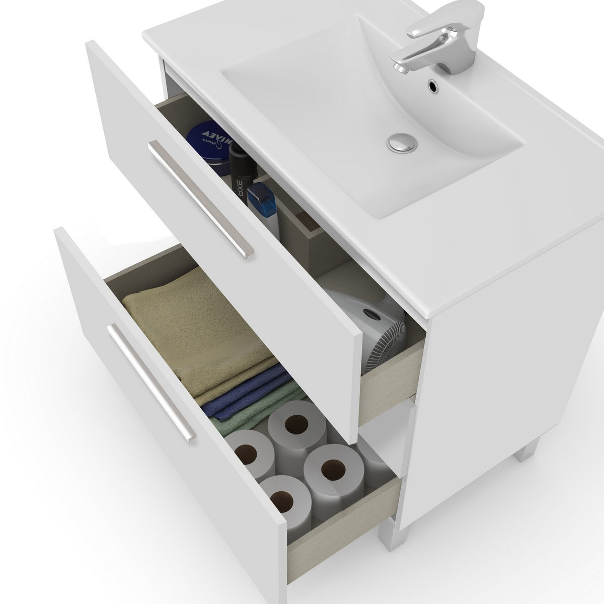 Mobile bagno sottolavabo Line completo di lavabo e specchio by CeramicStore | Lo specialista del tuo bagno