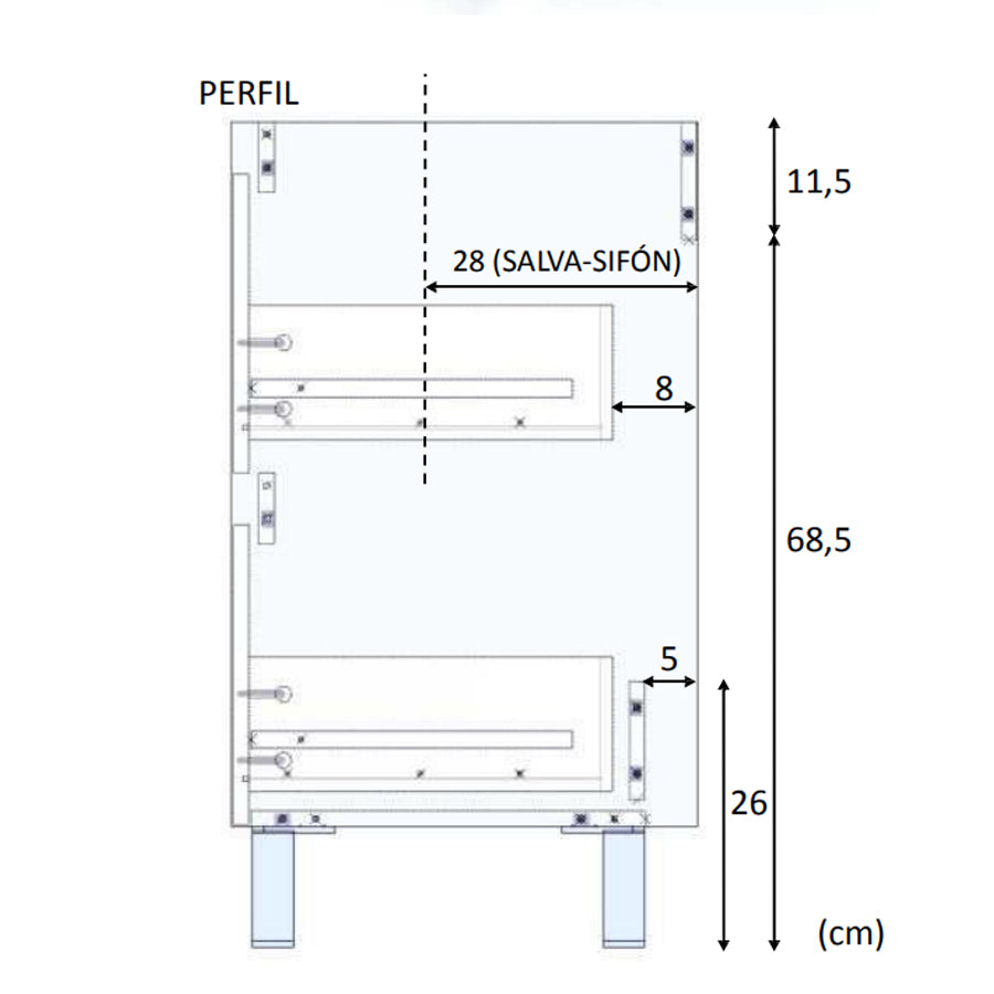 Mobile bagno Shibumi in melaminico 2 cassetti specchio e lavabo by CeramicStore | Lo specialista del tuo bagno
