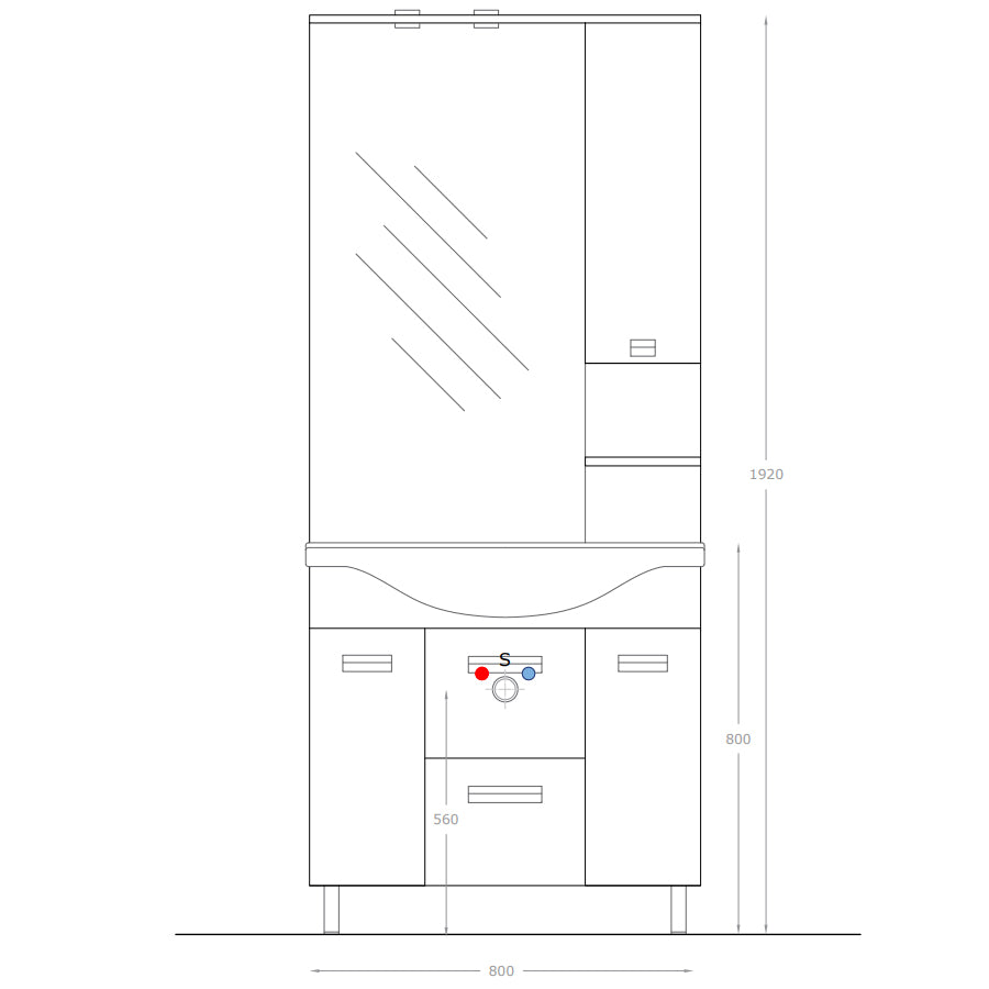 Mobile bagno "Cute" in truciolare idrorepellente di colore rovere moro con lavabo in ceramica bianca by CeramicStore | Lo specialista del tuo bagno