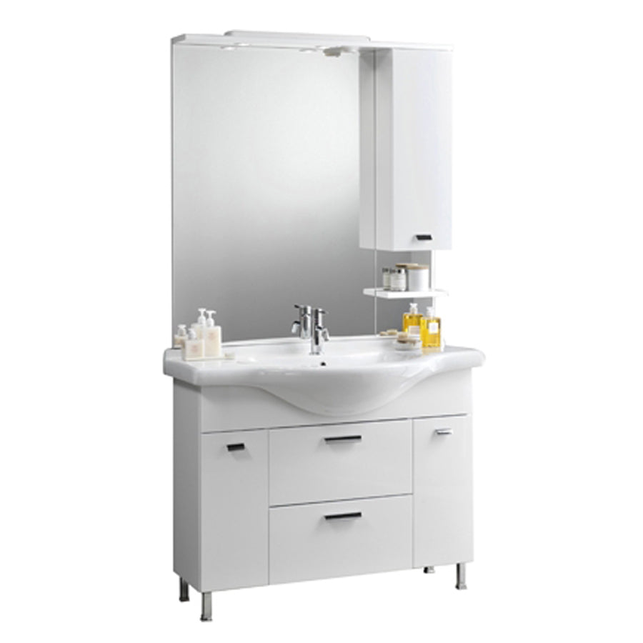 Mobile bagno "Cute" in truciolare idrorepellente Colore bianco pino spazzolato by CeramicStore | Lo specialista del tuo bagno