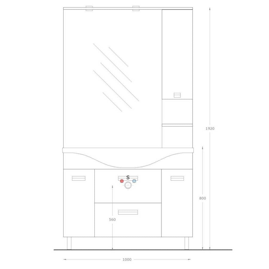 Mobile bagno "Cute" in truciolare idrorepellente Colore bianco pino spazzolato by CeramicStore | Lo specialista del tuo bagno