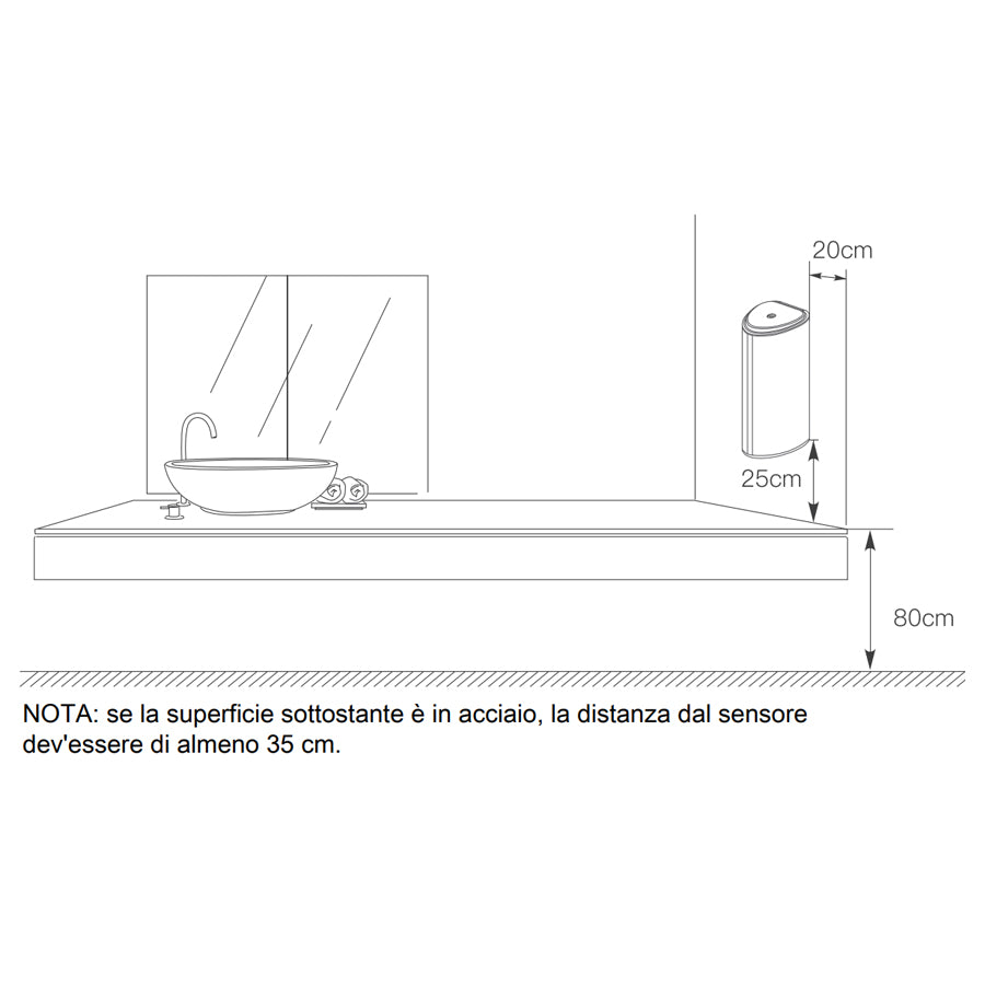 Distributore automatico di sapone o igienizzante liquido modello Dallas by CeramicStore | Lo specialista del tuo bagno