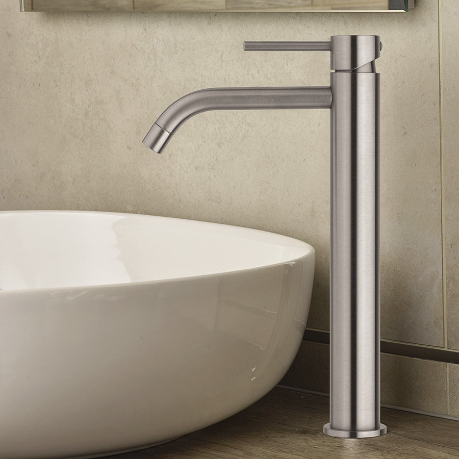 Paffoni miscelatore lavabo alto in ottone finitura Steel Looking effetto acciaio. Light Exclusive Edition by CeramicStore | Lo specialista del tuo bagno