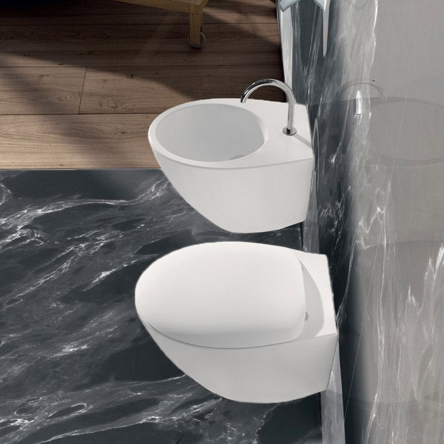 Sanitari sospesi moderni Domus Falerii Mascalzone profondità cm 35x48 BIANCO OPACO