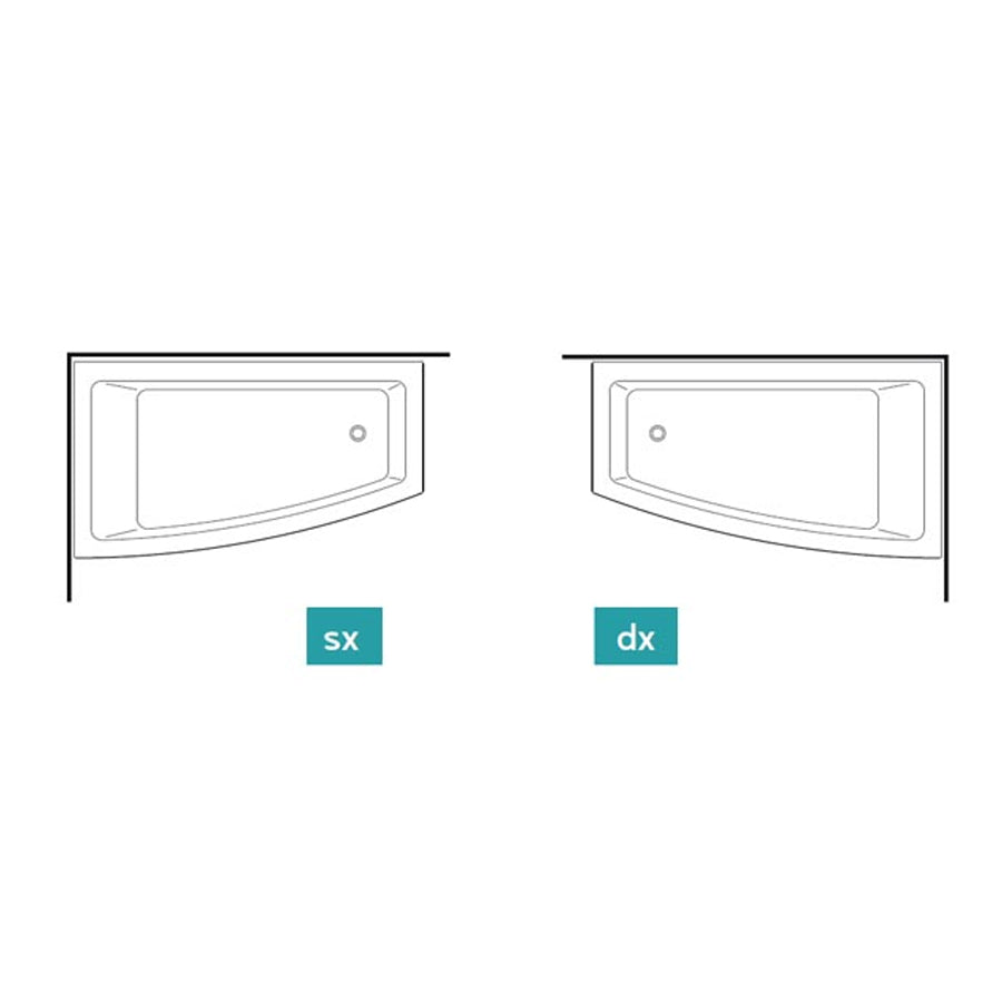 Vasca idromassaggio asimmetrica in acrilico con avviamento digitale Modello Neo by CeramicStore | Lo specialista del tuo bagno