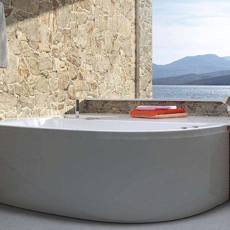 Vasca idromassaggio asimmetrica in acrilico con avviamento digitale Modello Neo by CeramicStore | Lo specialista del tuo bagno