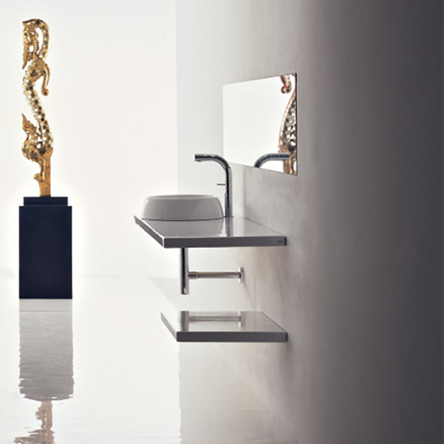 Lavandino tondo in ceramica bianca di Althea modello Kali. Installazione da appoggio. Misure cm 40x40