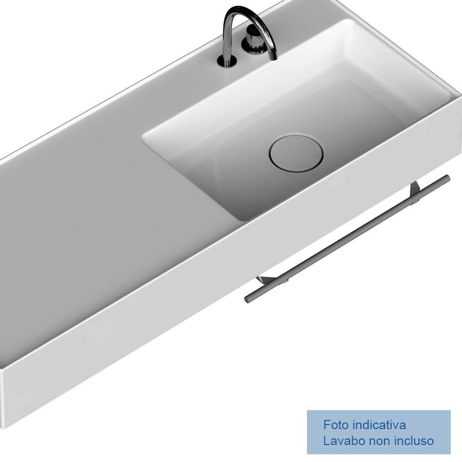 Porta asciugamano accessorio per lavatrucco Domus Falerii cm 60 in acciaio by CeramicStore | Lo specialista del tuo bagno