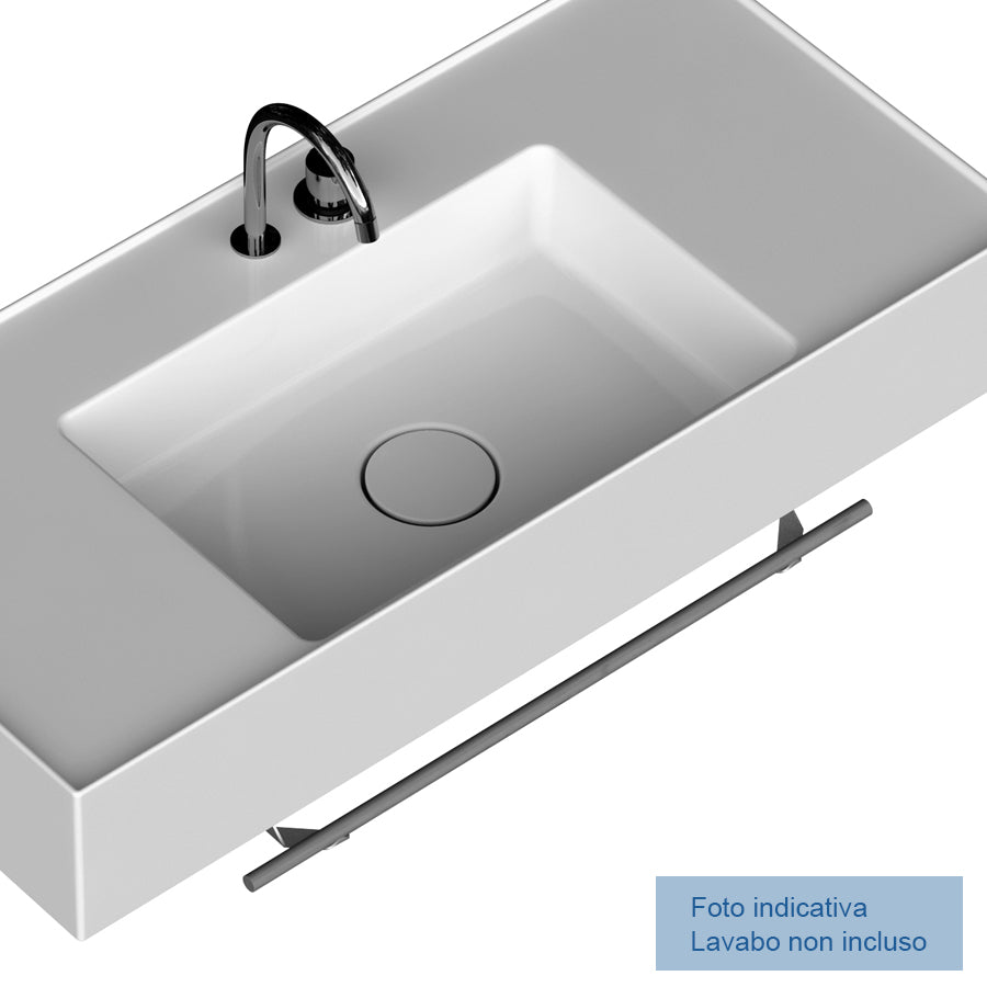 Porta asciugamano accessorio per lavatrucco Domus Falerii cm 60 in acciaio by CeramicStore | Lo specialista del tuo bagno
