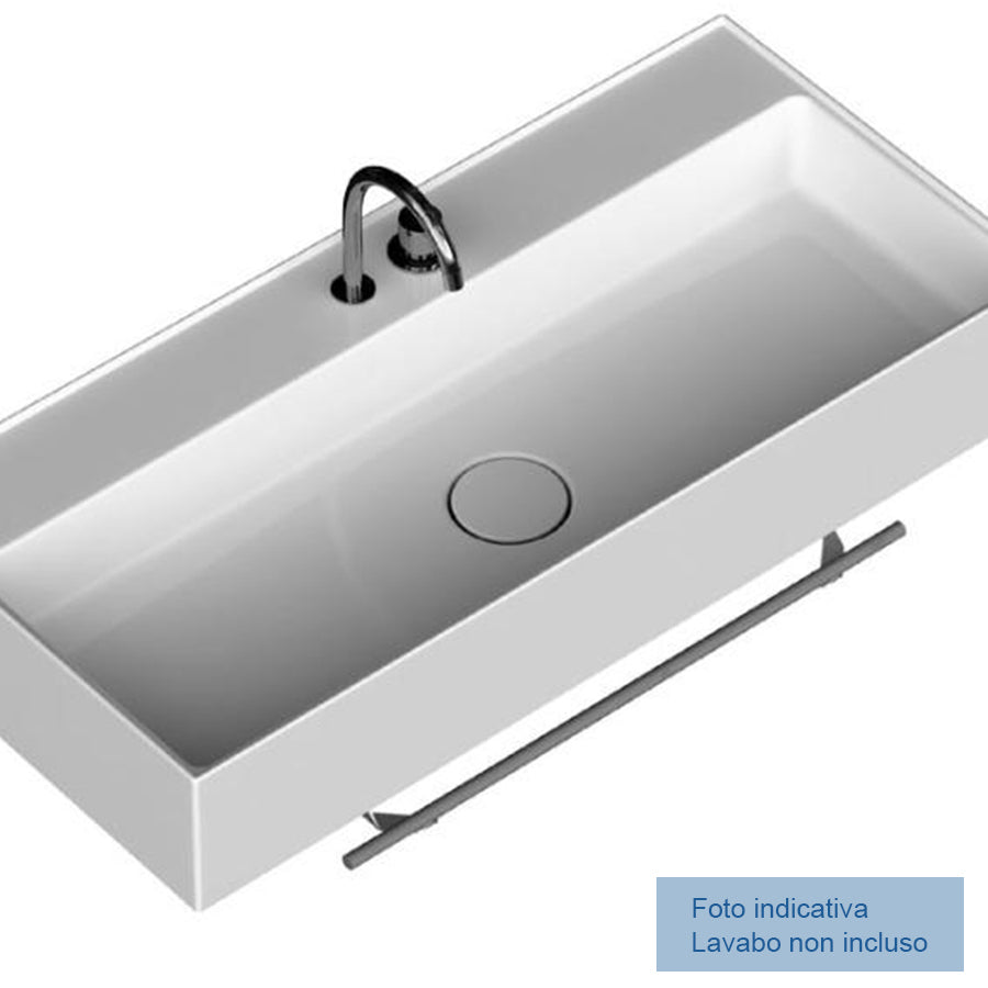 Porta asciugamano accessorio per lavatrucco Domus Falerii cm 100 in acciaio by CeramicStore | Lo specialista del tuo bagno