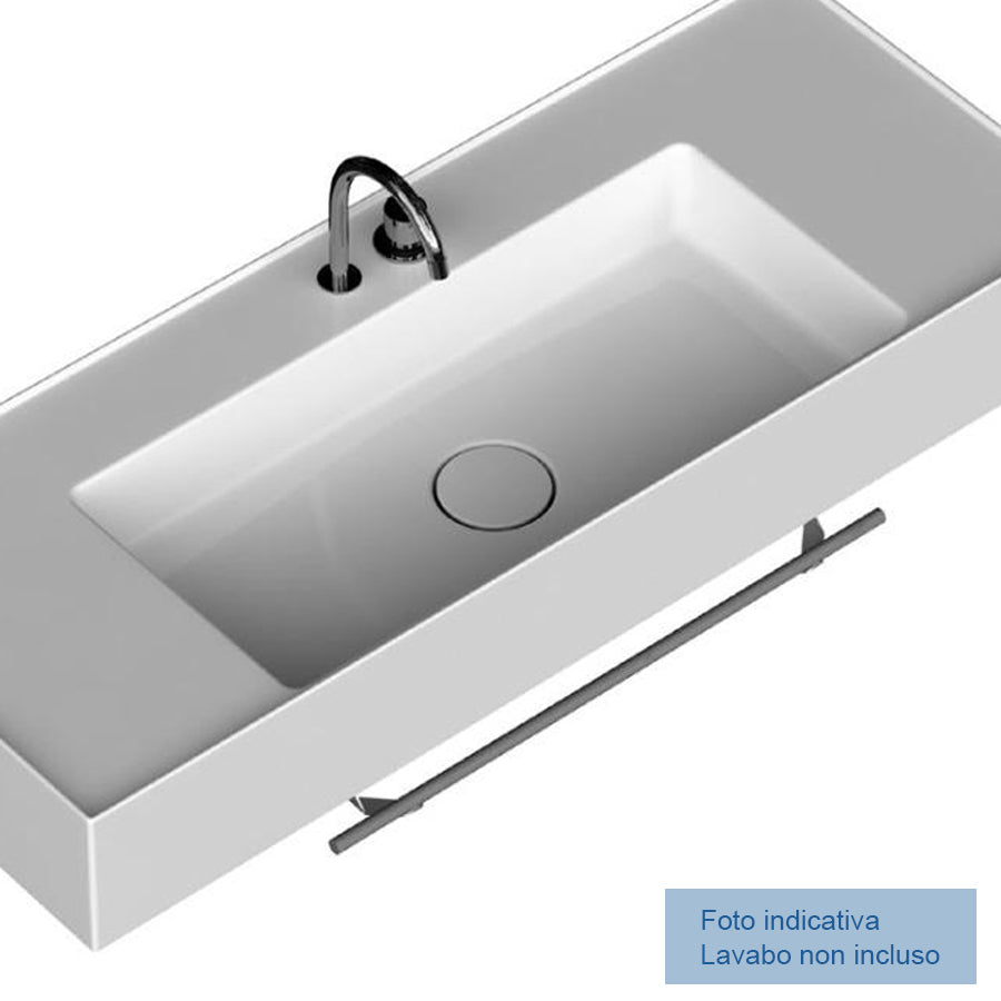 Porta asciugamano accessorio per lavatrucco Domus Falerii cm 80 in acciaio by CeramicStore | Lo specialista del tuo bagno