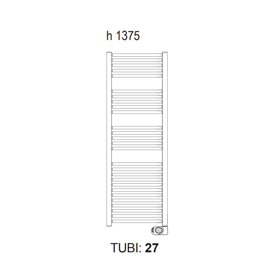 Termoarredo elettrico Lazzarini Cortina EVO cromato 1375x480 con termostato by CeramicStore | Lo specialista del tuo bagno