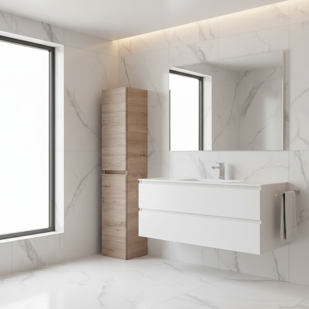 Colonna Bagno Sospesa cm 32x140 h modello 'Persona' colore Nevada