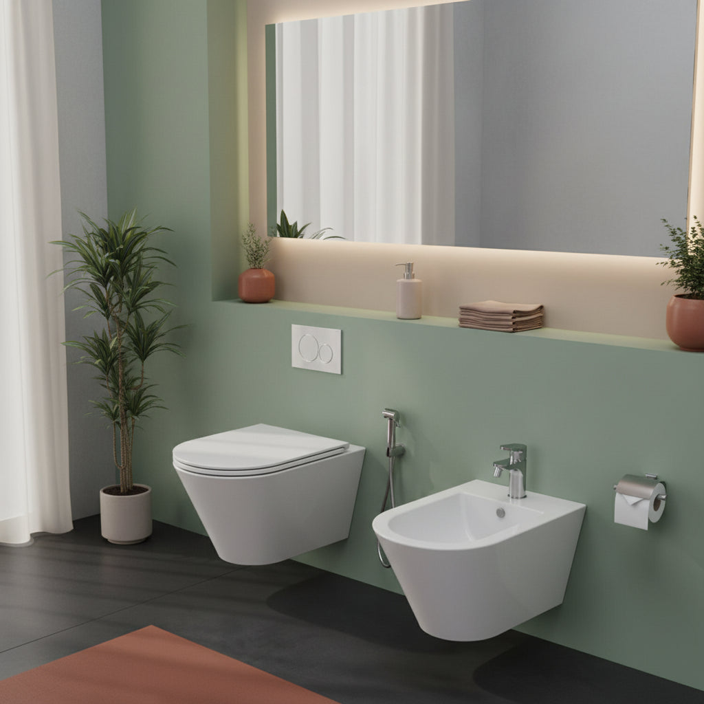 Sanitari sospesi 54x37 cm Serie Forma di Azzurra Ceramica con sedile soft close