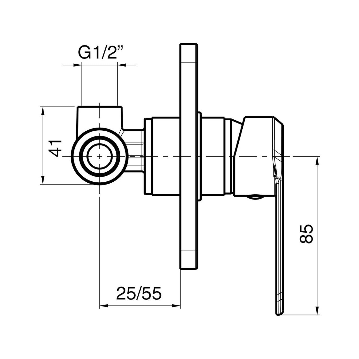 Composizione di miscelatori per lavabo incasso, bidet e doccia a una via quadro Ottomix cromato by CeramicStore | Lo specialista del tuo bagno