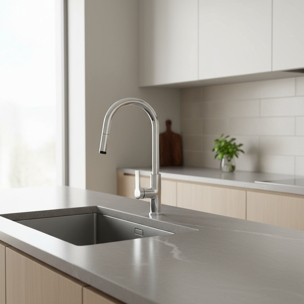 Miscelatore monocomando cucina con doccetta estraibile Rubiflux - Cromo