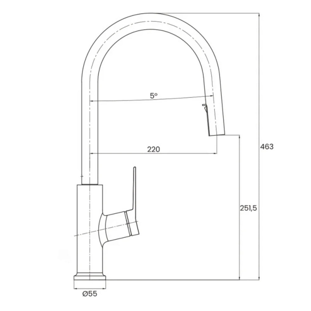 Miscelatore monocomando cucina con doccetta estraibile Rubiflux - Cromo