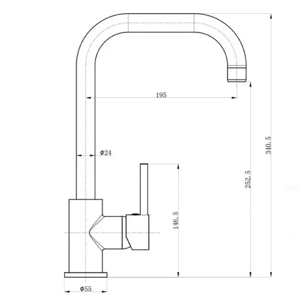 Miscelatore lavello con canna svedese Rubiflux Acciaio - Spazzolato