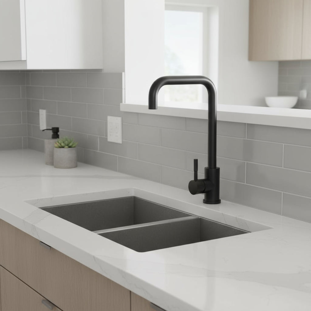 Miscelatore lavello con canna svedese Rubiflux - Nero opaco