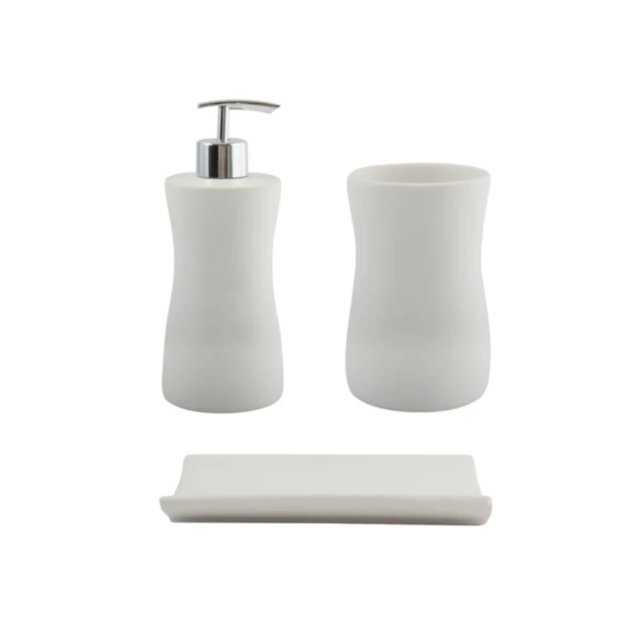 Set 3 accessori bagno in ceramica bianco collezione ATHENA by CeramicStore | Lo specialista del tuo bagno