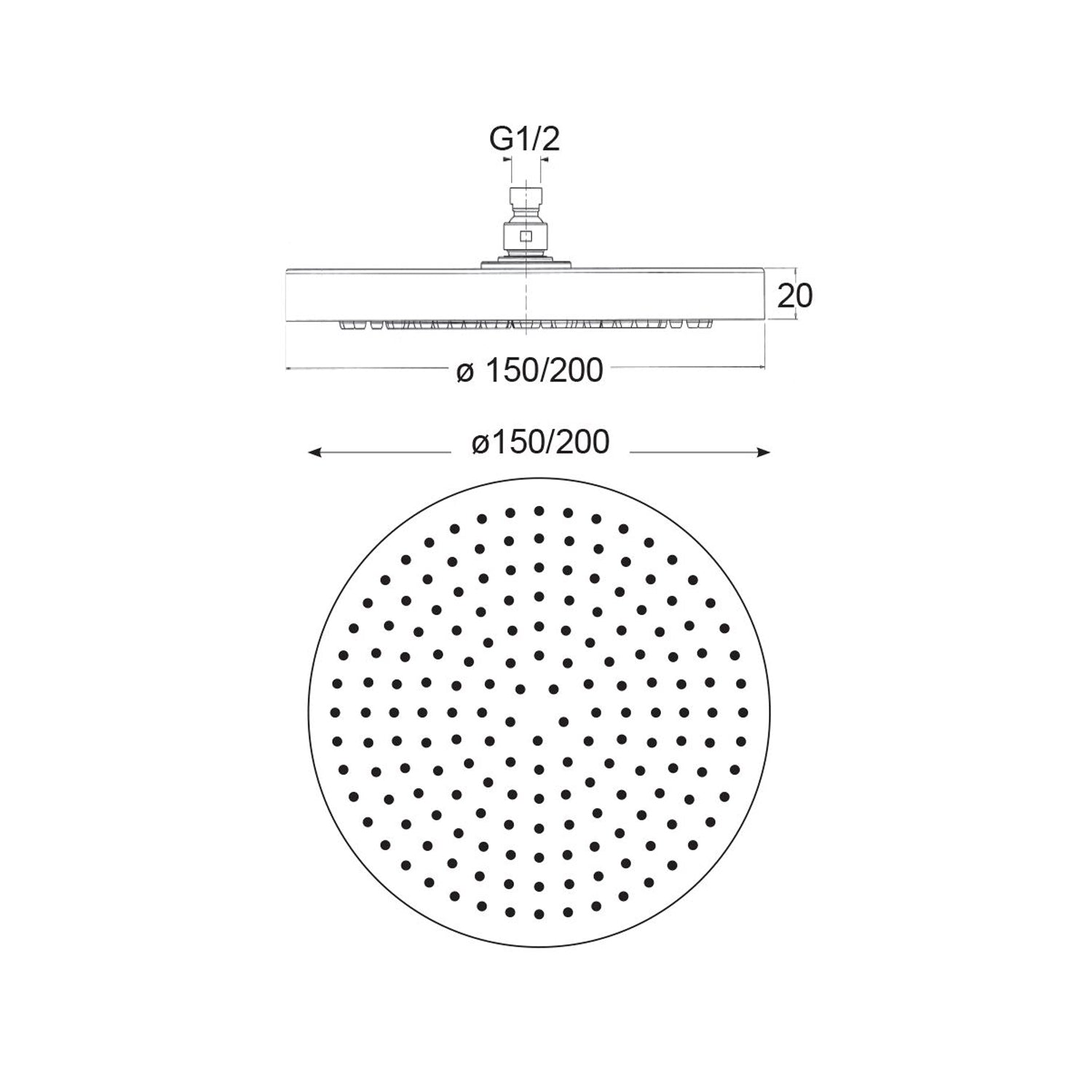 Soffione London Ac 150mm monogetto e ispezionabile by CeramicStore | Lo specialista del tuo bagno
