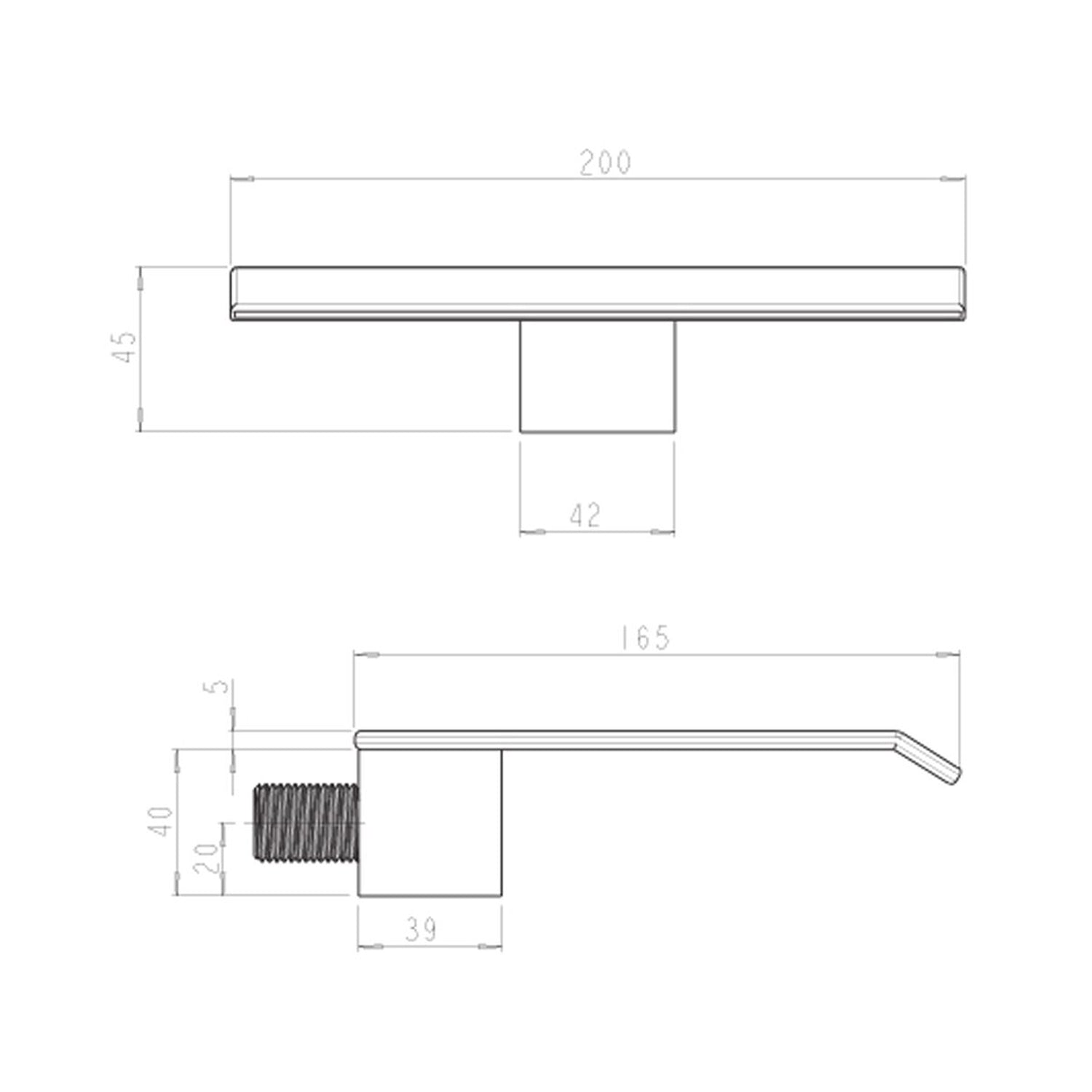 Bocca a cascata a parete in acciaio 20x16,5cm by CeramicStore | Lo specialista del tuo bagno