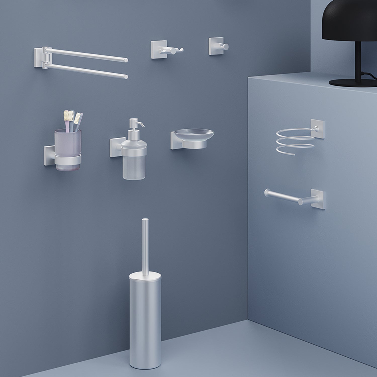 Gedy Porta Phon A Muro Fuji - Finitura Spazzolato Cromall by CeramicStore | Lo specialista del tuo bagno