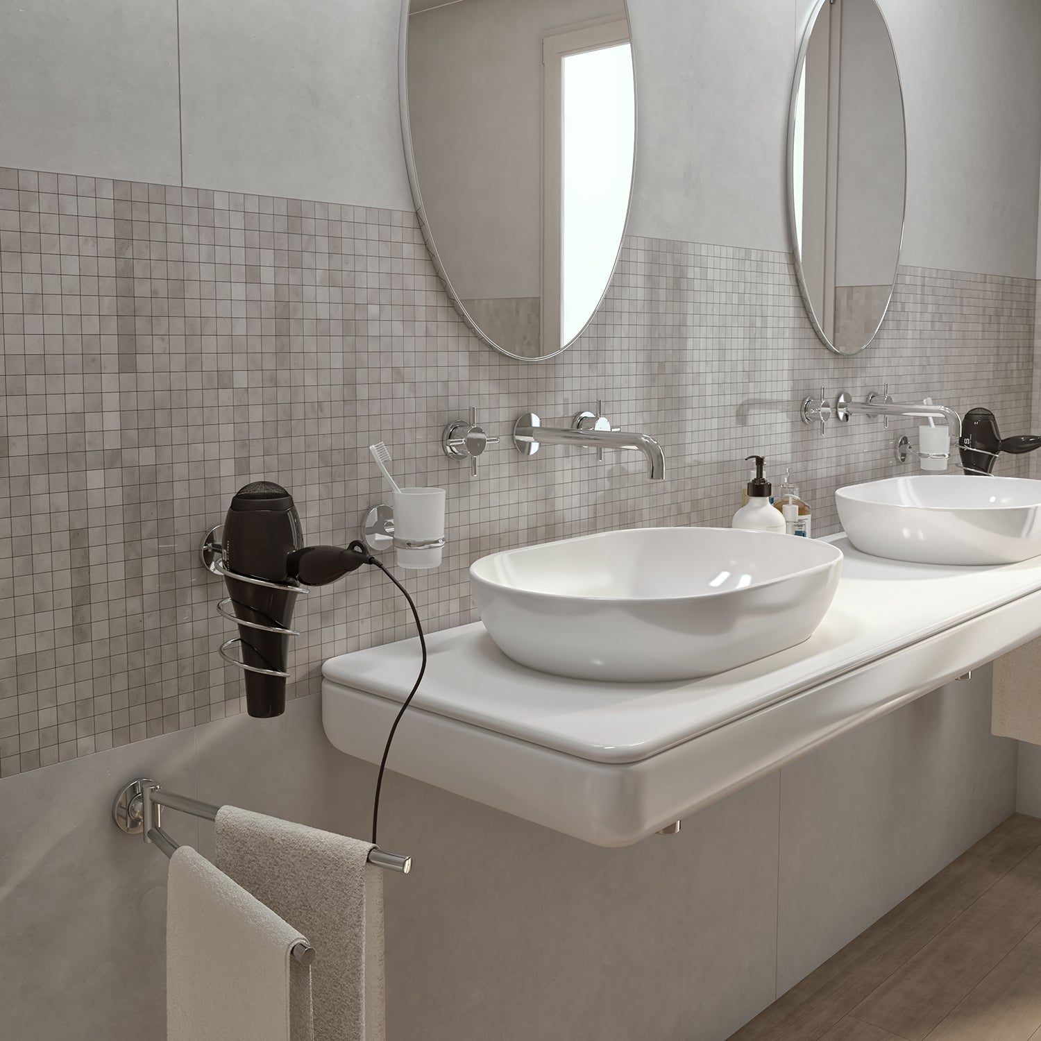 Portasalviette a snodo a muro Vermont Pro di Gedy - Cromato by CeramicStore | Lo specialista del tuo bagno
