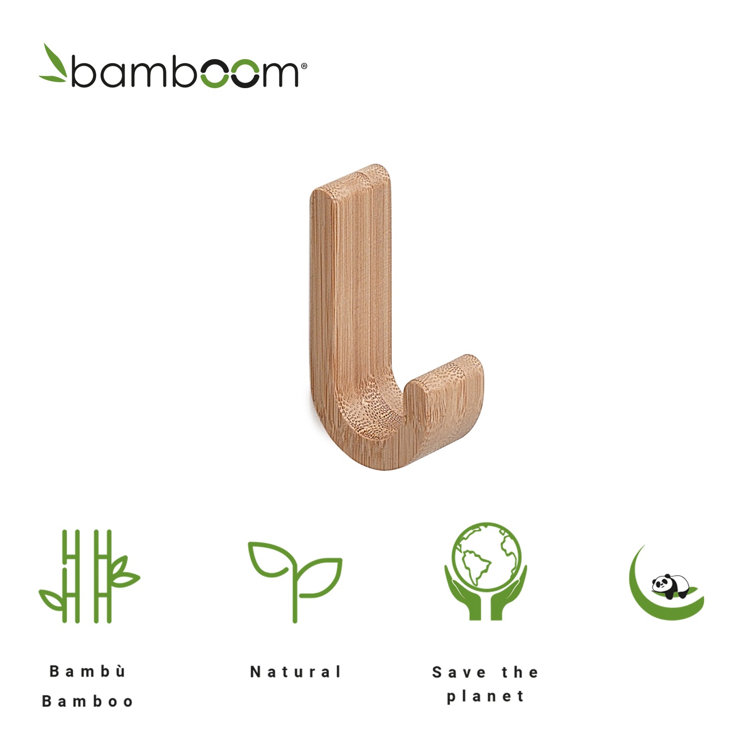 Set di 2 appendini in bamb๠Gedy serie Himalaya - Naturale by CeramicStore | Lo specialista del tuo bagno
