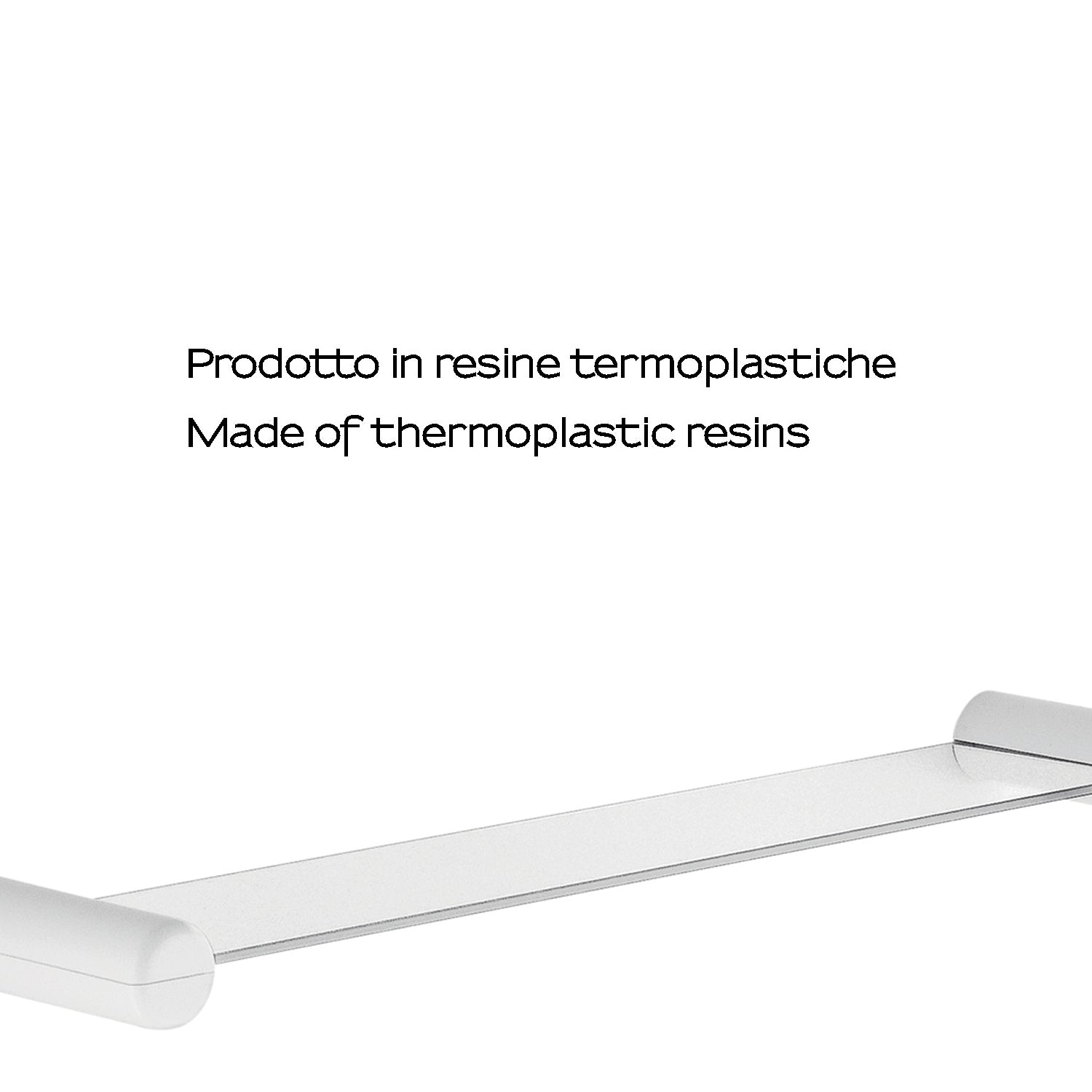 Mensola 60 cm con vetro di Gedy serie 2900 - Bianco