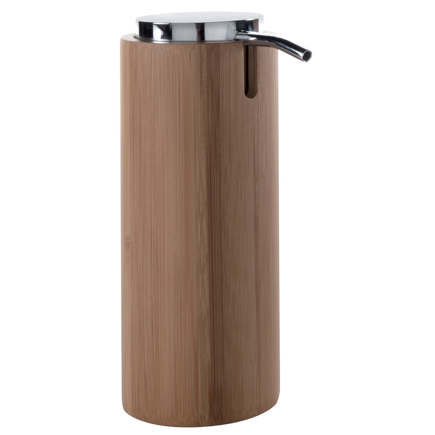 Dispenser sapone in bamb๠con erogatore in plastica cromata Gedy serie Altea - Naturale