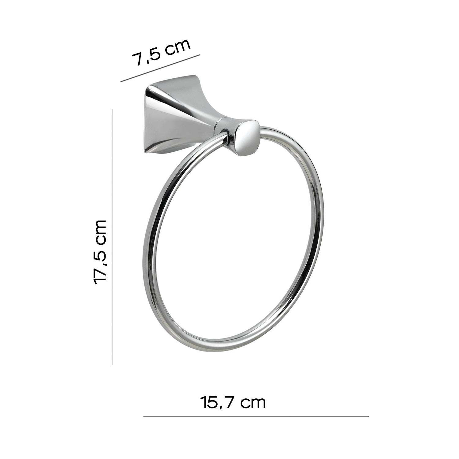 Porta asciugamani ad anello di Gedy serie Cervino - Cromato by CeramicStore | Lo specialista del tuo bagno