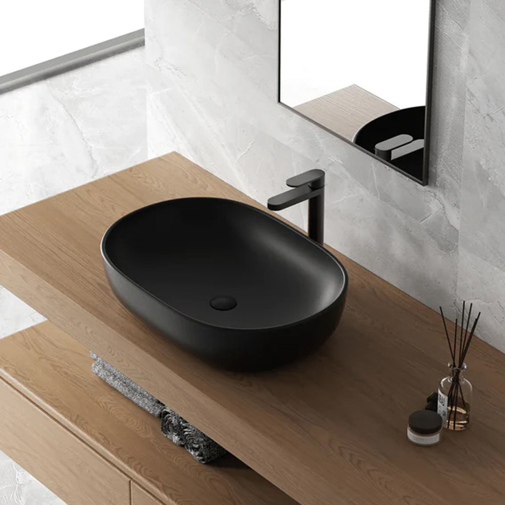 Ciotola da appoggio Bathcore Materiale ceramica Larghezza 60 cm - Colore Nero opaco