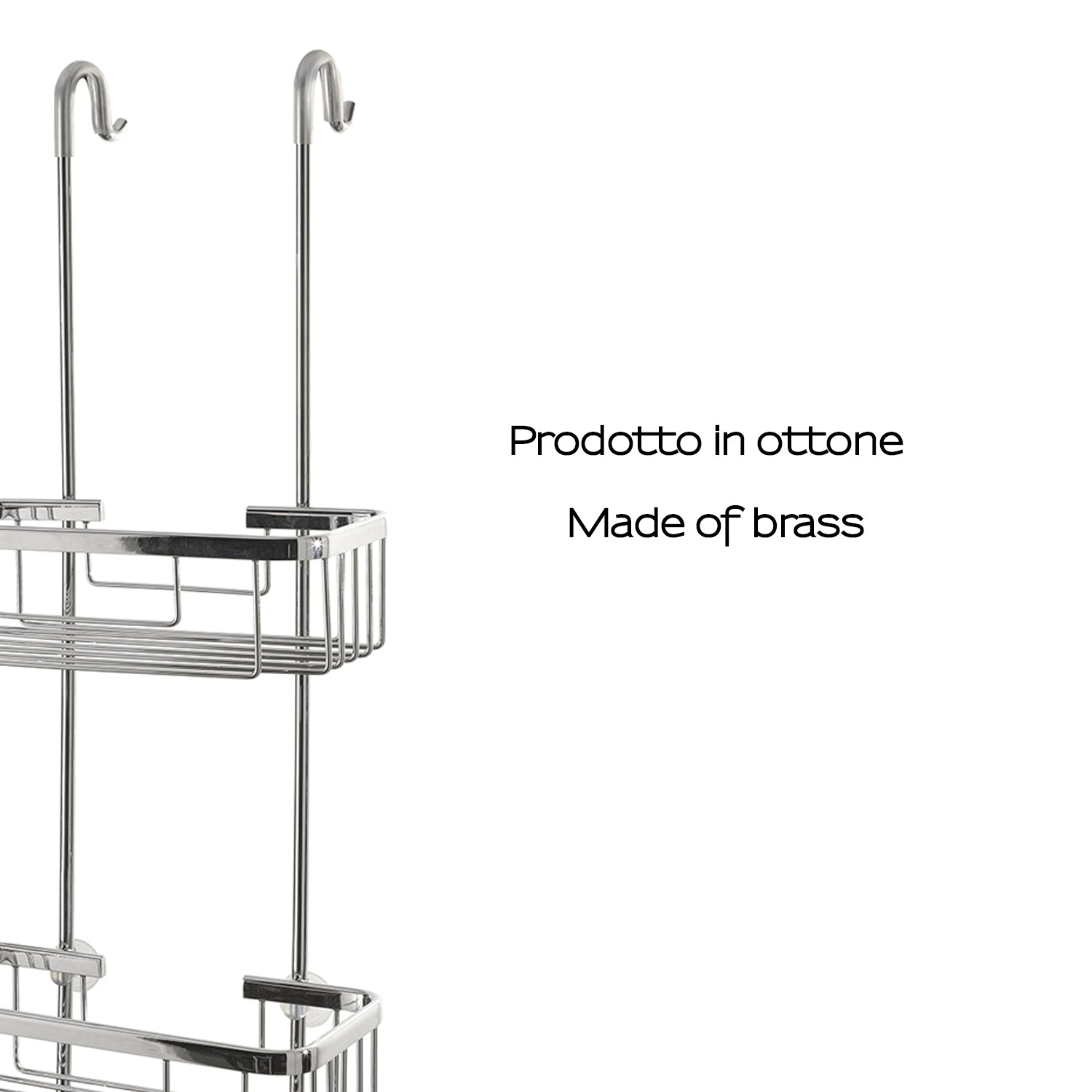 Portaoggetti appendibile a 2 ripiani in ottone modello Haiti di Gedy - Cromato by CeramicStore | Lo specialista del tuo bagno