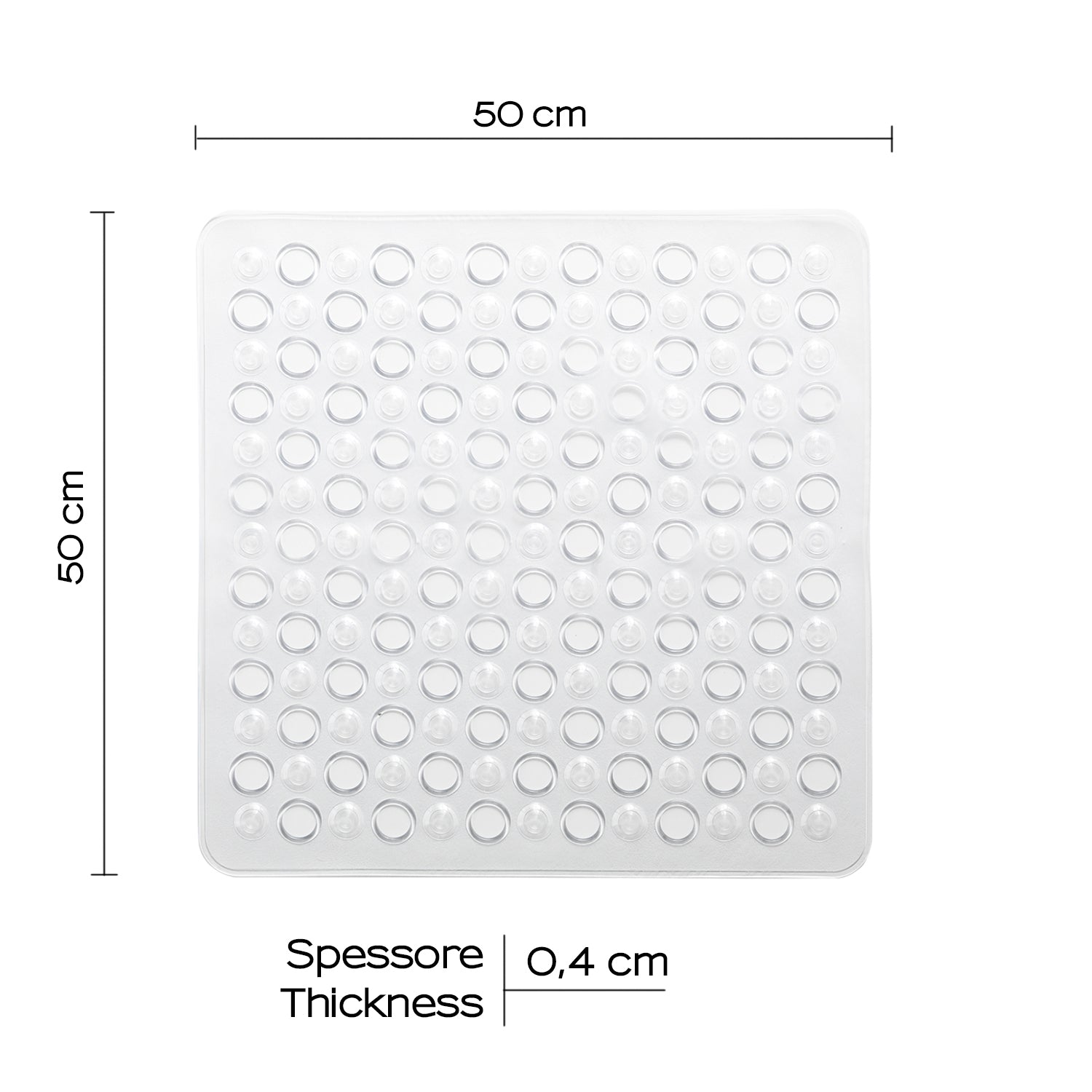Tappeto antiscivolo doccia 50x50 modello Maim di Gedy - Trasparente by CeramicStore | Lo specialista del tuo bagno