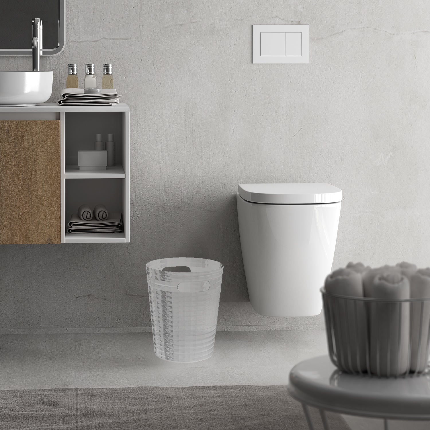 Gettacarta 6.6 lt da appoggio Gedy serie Glady - Trasparente by CeramicStore | Lo specialista del tuo bagno