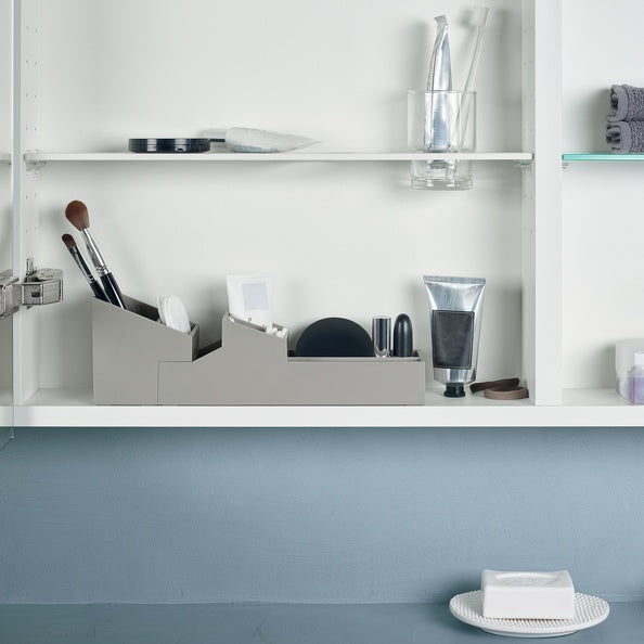 Contenitore doppio vano portaoggetti singoli abs modello Skyline di colore tortora by CeramicStore | Lo specialista del tuo bagno