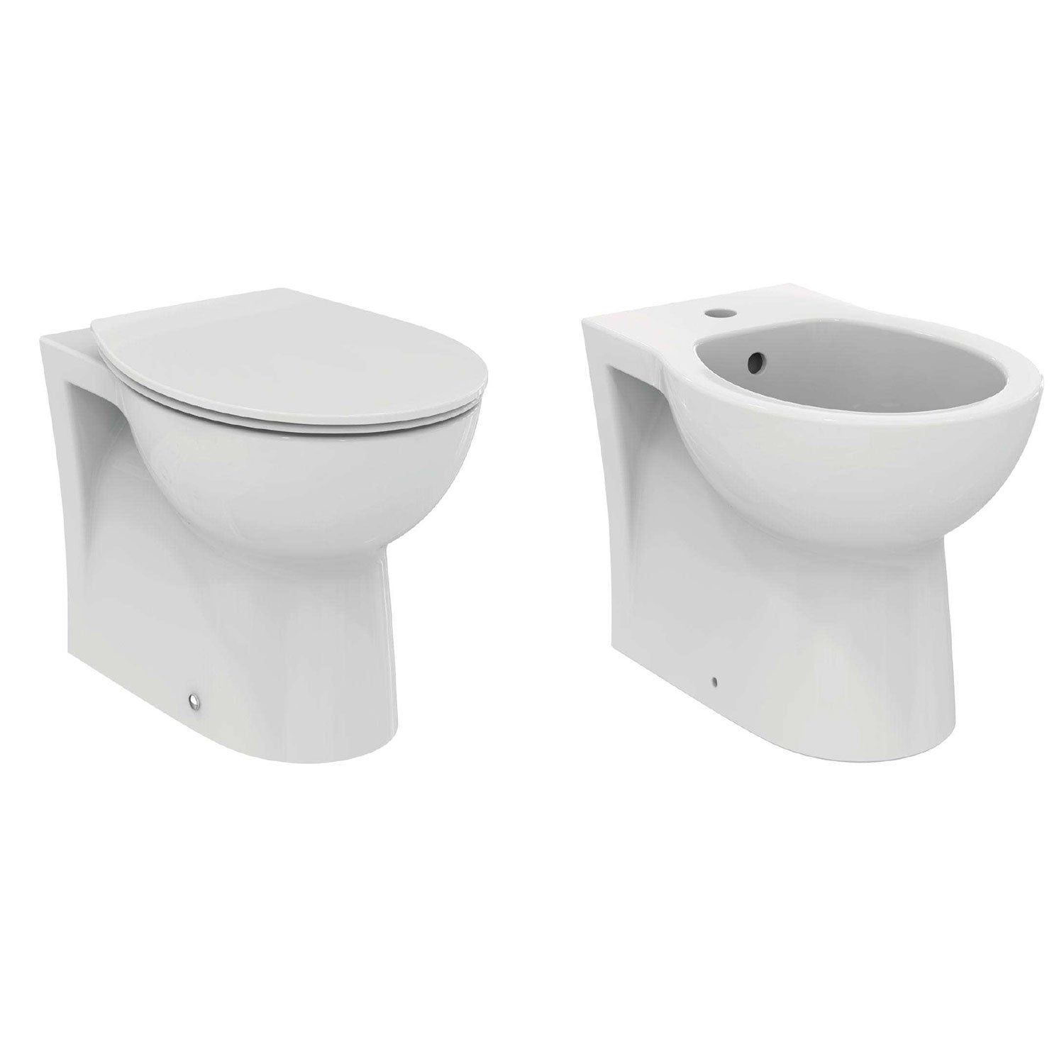 Sanitari Filo Parete con Scarico Traslato completo di sedile Eurovit Ideal standard