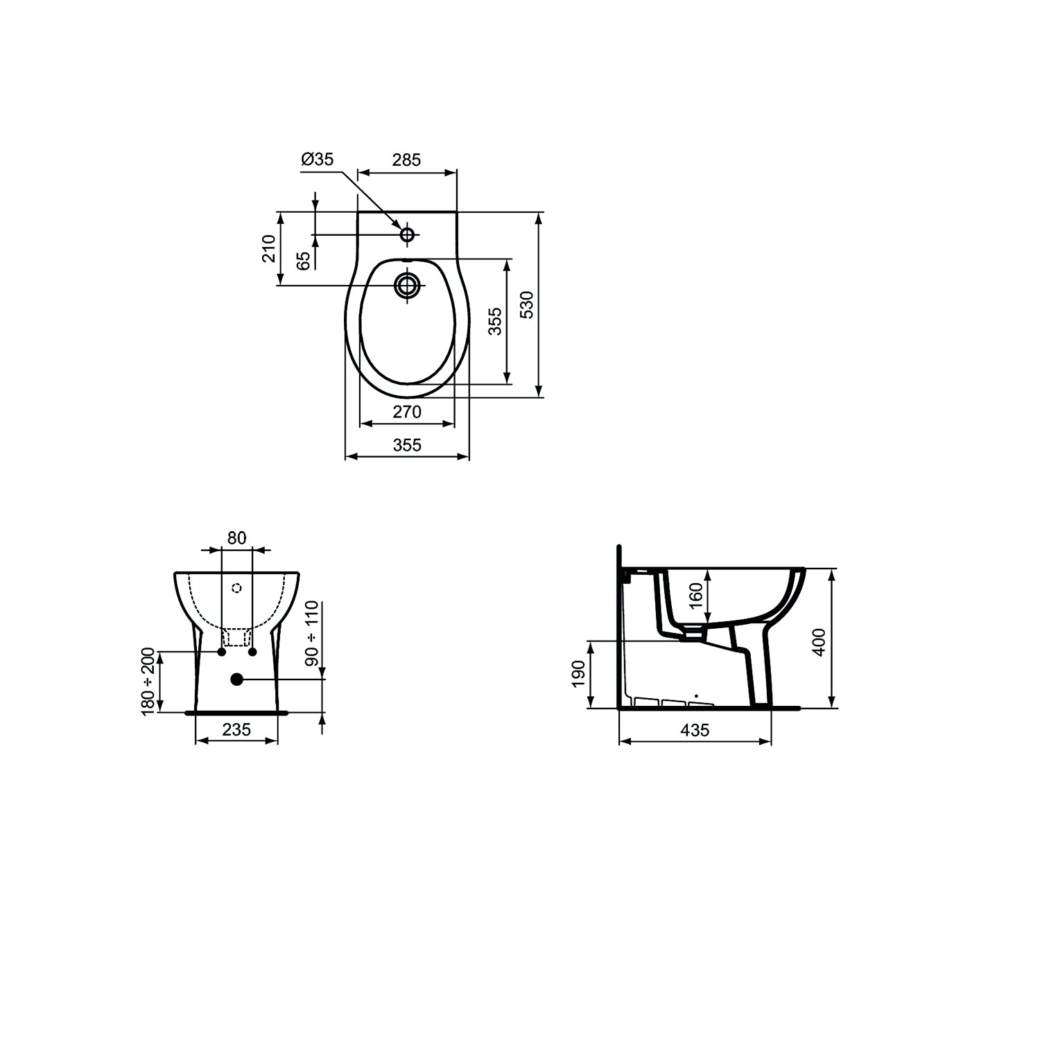 Sanitari Filo Parete con Scarico Traslato completo di sedile Eurovit Ideal standard