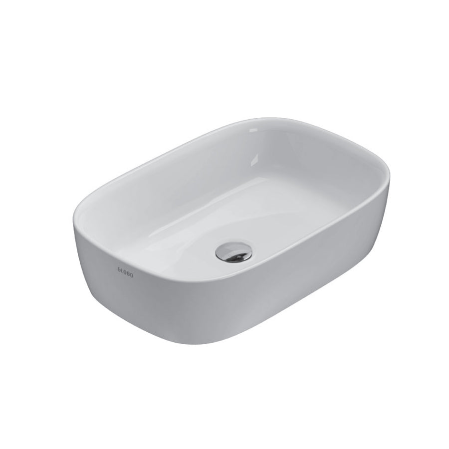 Lavabo da appoggio GENESIS misure cm60x40x15h in ceramica bianca lucida