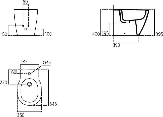 Sanitari filo muro Ideal Standard Connect con scarico traslato AquaBlade