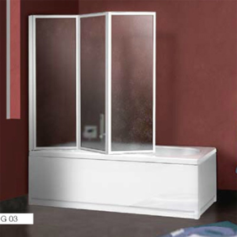 Parete vasca 133 cm con pannelli Pieghevoli alluminio e acrilico by CeramicStore | Lo specialista del tuo bagno