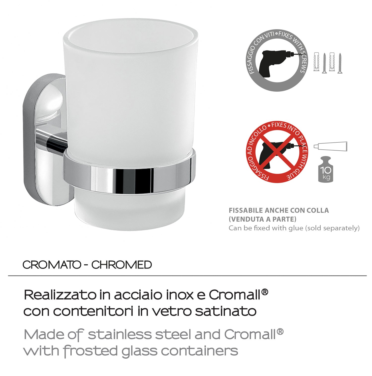 Portaspazzolini in Acciaio Inox Gedy serie Febo - Cromato by CeramicStore | Lo specialista del tuo bagno