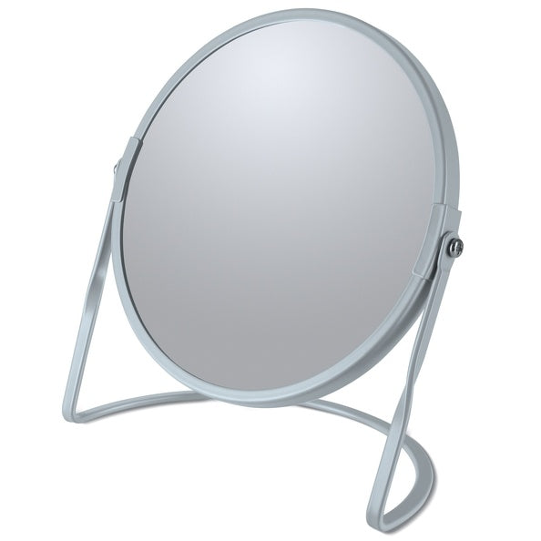 Specchio ingranditore da tavolo su base in acciaio modello Akira colore blu ghiaccio opaco by CeramicStore | Lo specialista del tuo bagno
