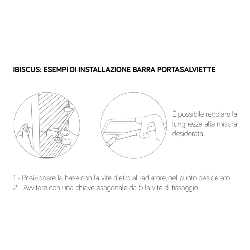 Barra portasalviette abs bianco Lazzarini Ibiscus lunga 500 mm by CeramicStore | Lo specialista del tuo bagno