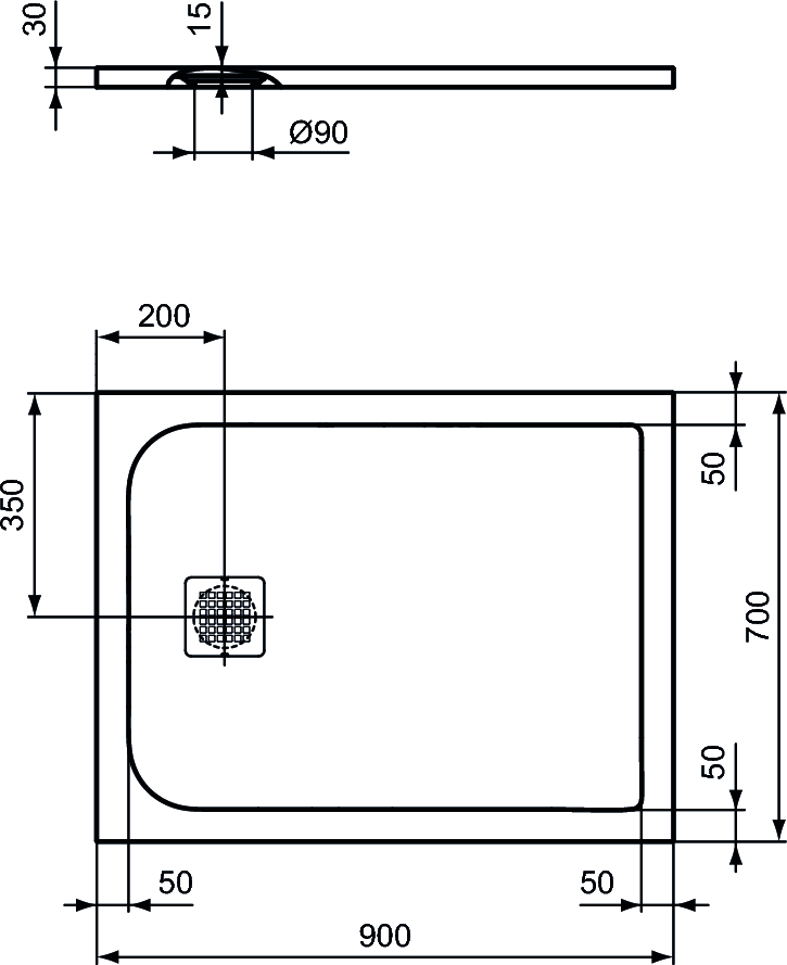 Piatto doccia rettangolare Effetto Pietra 70x90 Ideal Standard Ultra Flat S- Piletta NON inclusa by CeramicStore | Lo specialista del tuo bagno