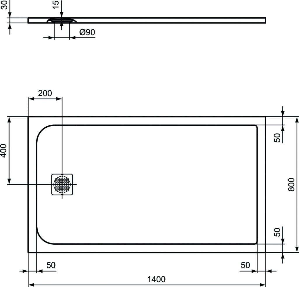 Piatto doccia rettangolare Effetto Pietra 80x140 Ideal Standard Ultra Flat S- Piletta NON inclusa by CeramicStore | Lo specialista del tuo bagno