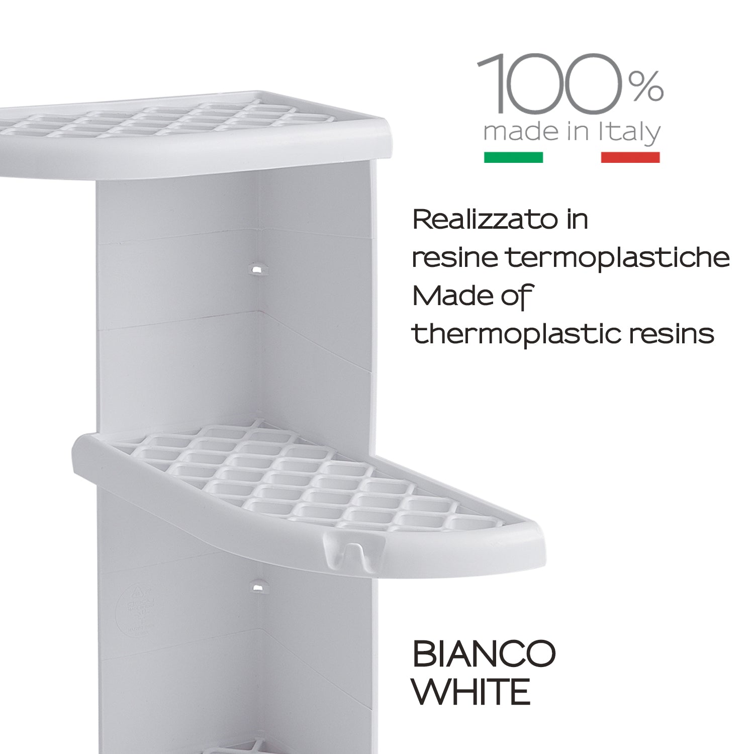 Portaoggetti doccia angolare modello Oscar di Gedy - Bianco by CeramicStore | Lo specialista del tuo bagno