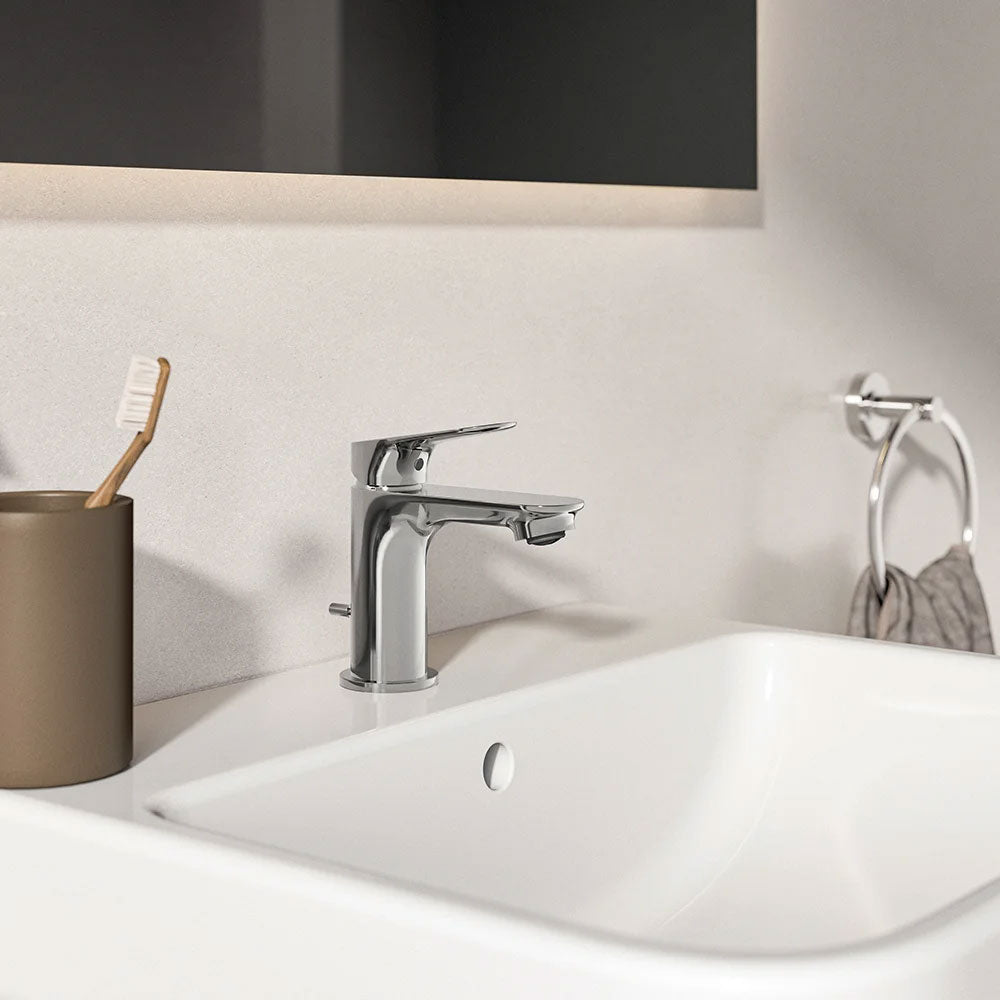 Rubinetto Miscelatore Lavabo Ideal Standard Ceralife O cromato con piletta di scarico e saltello da 1-1/4" con sistema BlueStart